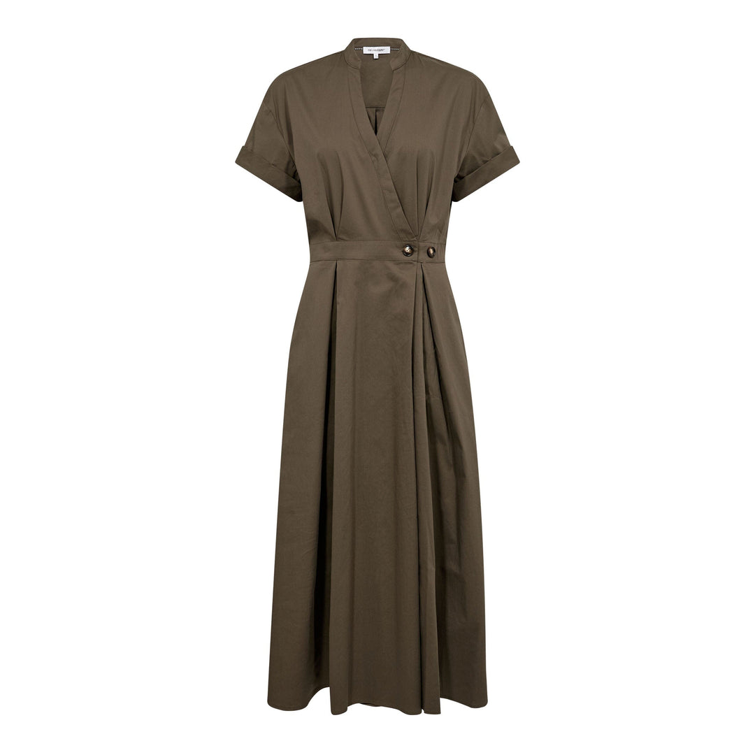 Co´Couture - Elaracc Ss Wrap Dress 500254 - 60009 - Olive Kjoler 