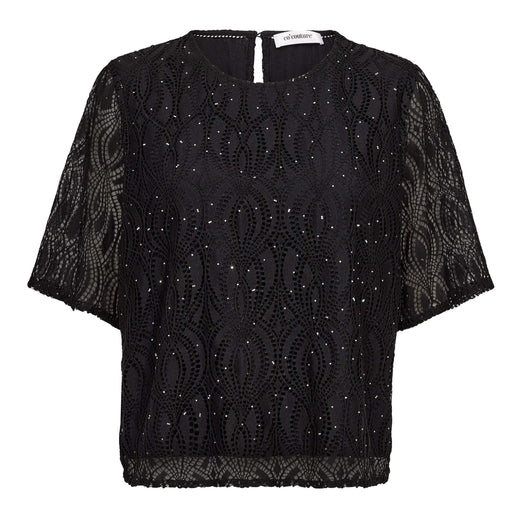 Co´Couture - Ericacc Stone Lace Ss Blouse 500446 - 65001 - Black Bluser 