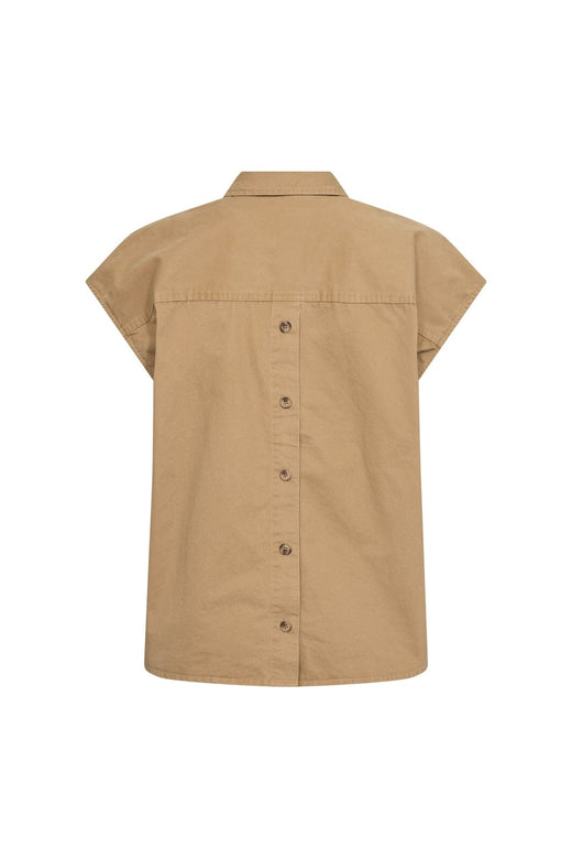 Co´Couture - Evelyncc Slit Back Ss Shirt 500420 - 20012 - Sand