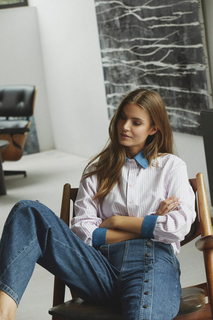 Co´Couture - Karinacc Stripe Mix Shirt 45006 - 43 - Candyfloss