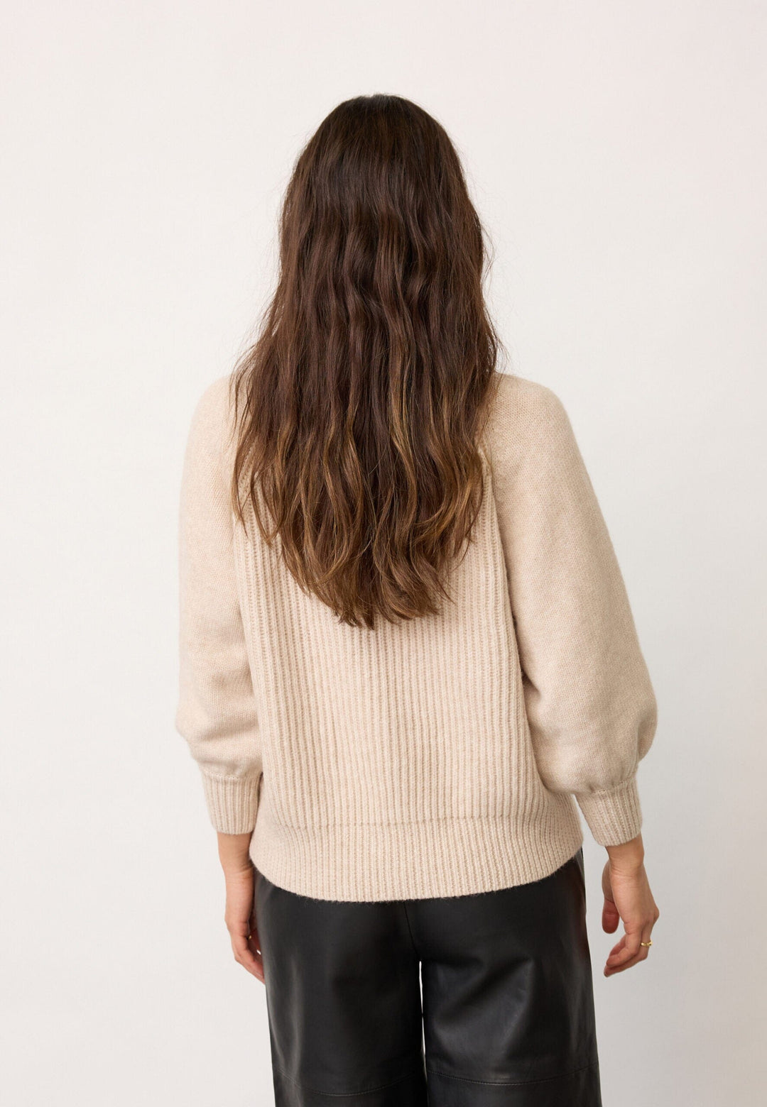 Co´Couture - Rowcc Puff Ss Rib Knit 500124 - 10003 - Creme Toppe 
