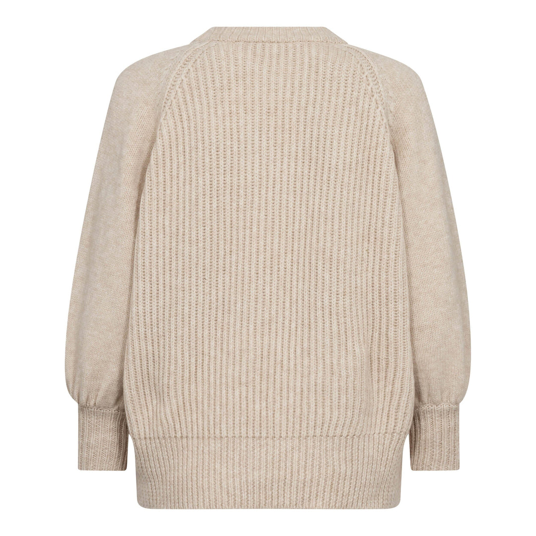 Co´Couture - Rowcc Puff Ss Rib Knit 500124 - 10003 - Creme Toppe 