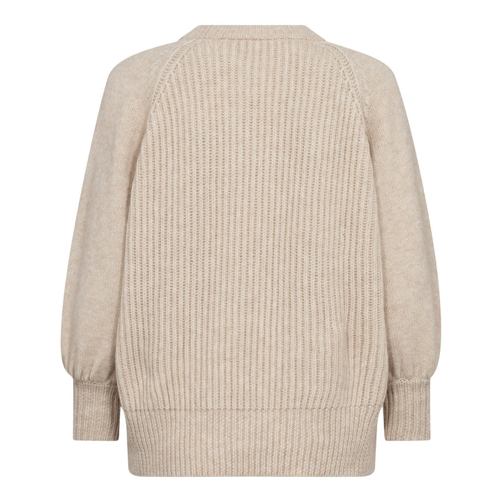 Co´Couture - Rowcc Puff Ss Rib Knit 500124 - 10003 - Creme Toppe 