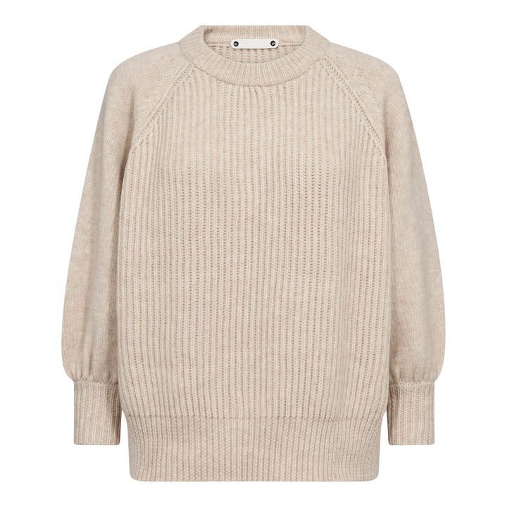 Co´Couture - Rowcc Puff Ss Rib Knit 500124 - 10003 - Creme Toppe 