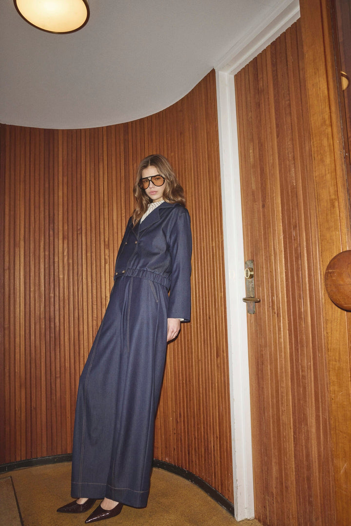 Co´Couture - Terrycc Barrel Pant 500107 - 45006 - Navy Denim Bukser 