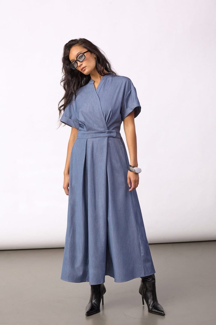 Co´Couture - Terrycc Wrap Ss Dress 500423 - 40005 - Ash Blue