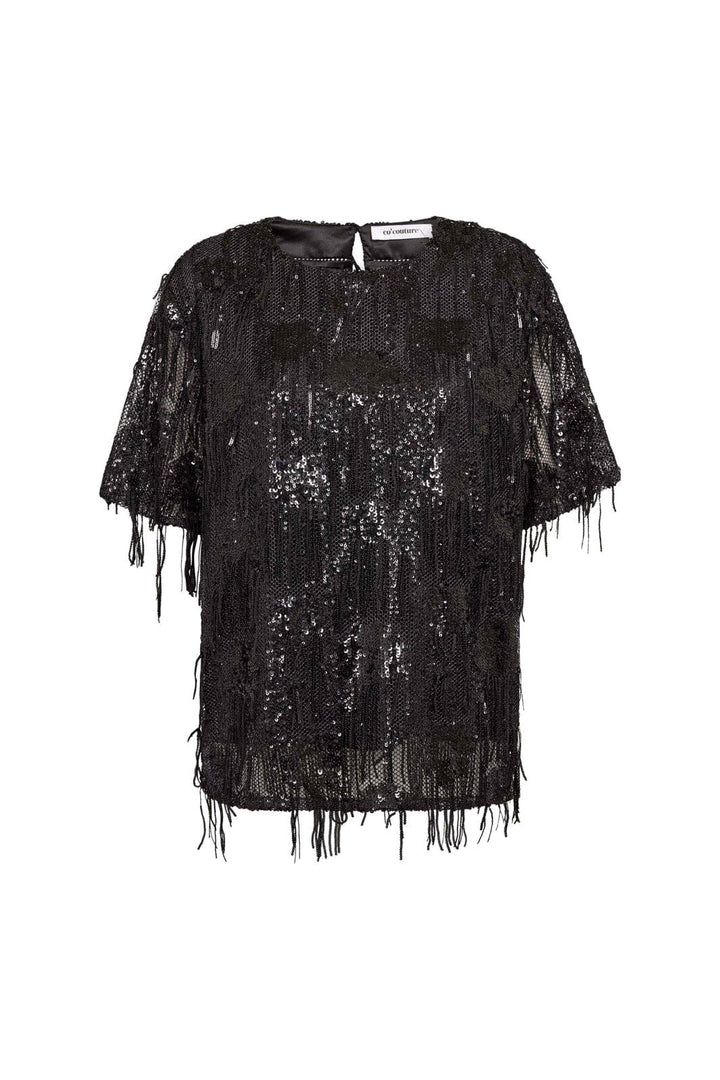 Co´Couture - Tyracc Sequin Ss Blouse 500535 - 65001 - Black