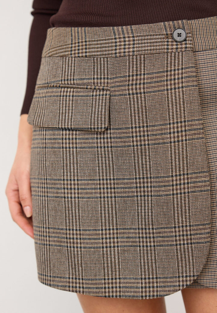 Co´Couture - Veyacc Check Wrap Skort 500141 - 20002 - Brown Nederdele 