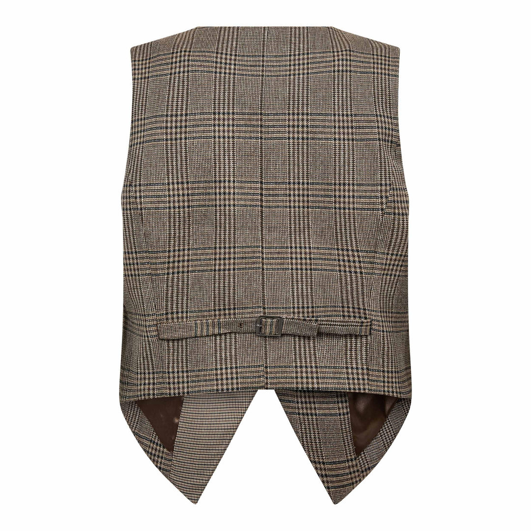 Co´Couture - Veyacc Check Wrap Vest 500142 - 20002 - Brown Veste 