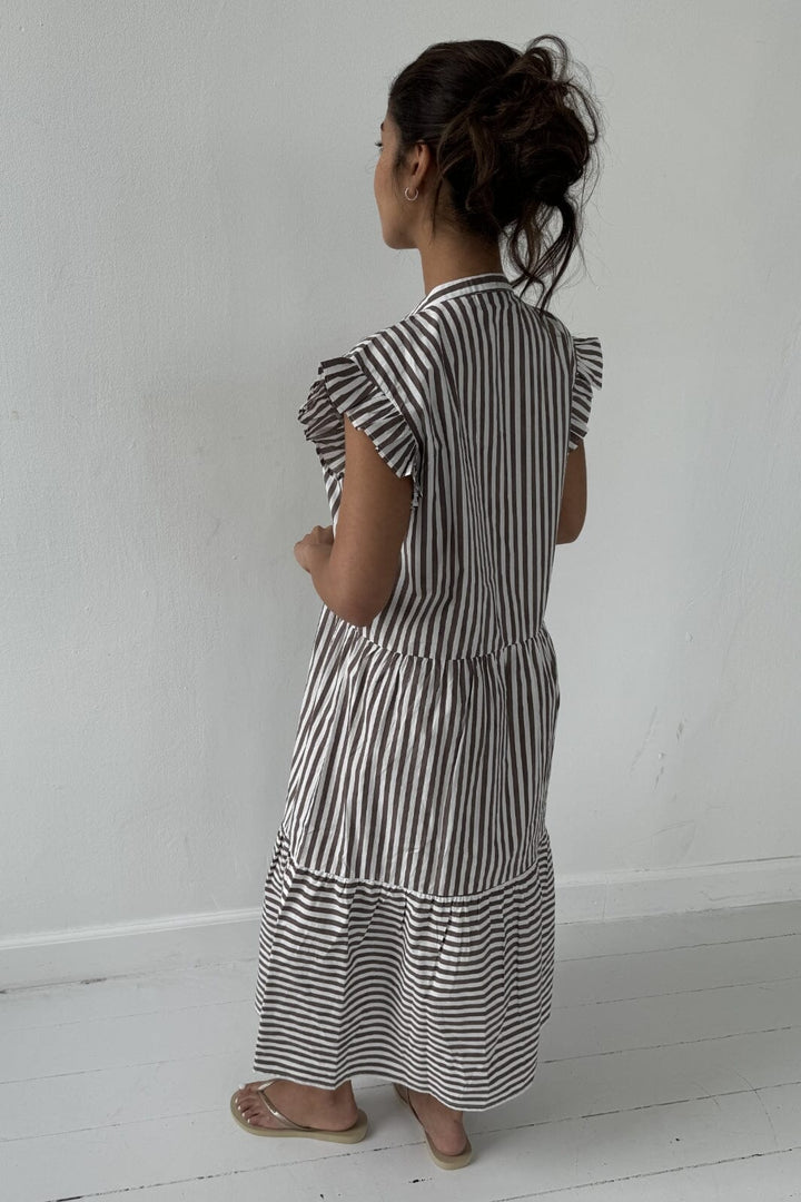 Continue - Bea Brown Dress 14948 - Brown Stripe