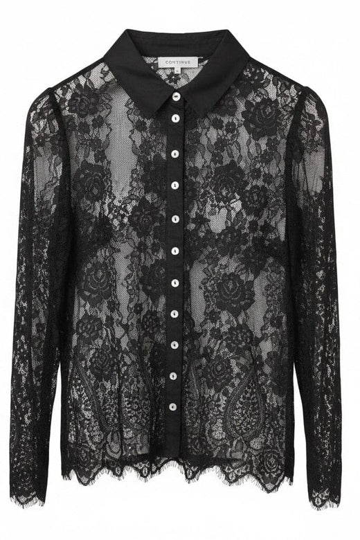 Continue - Paloma Lace L/S 15363 - 01 - Black Bluser 
