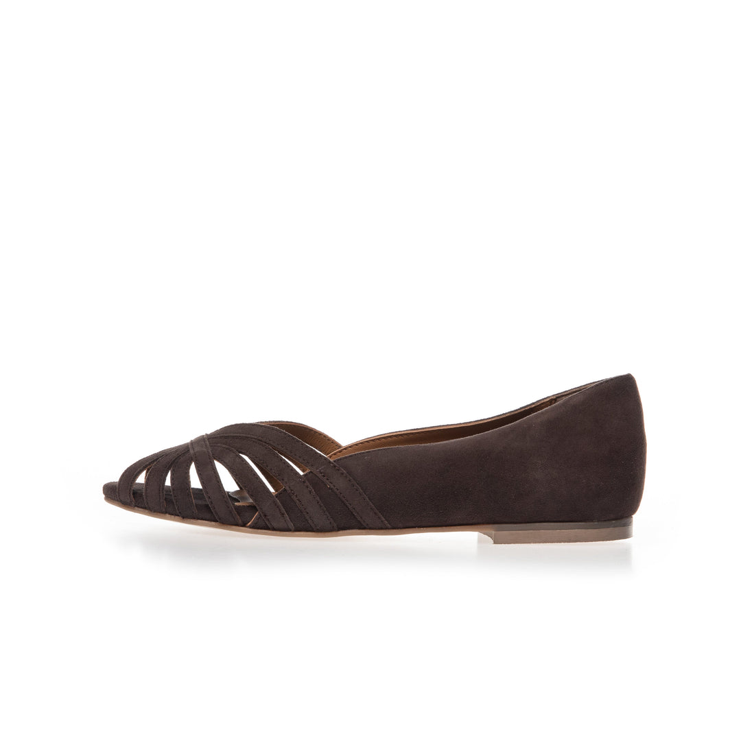 Copenhagen Shoes - Passionate Suede CS8567 - 004 - Dark Brown Ballerinaer 