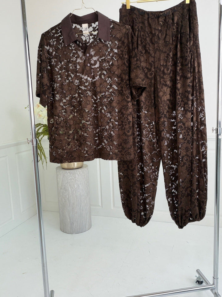 Dear Molly - Broderi Polo Shirt Ch158029e - Brown Strikbluser 