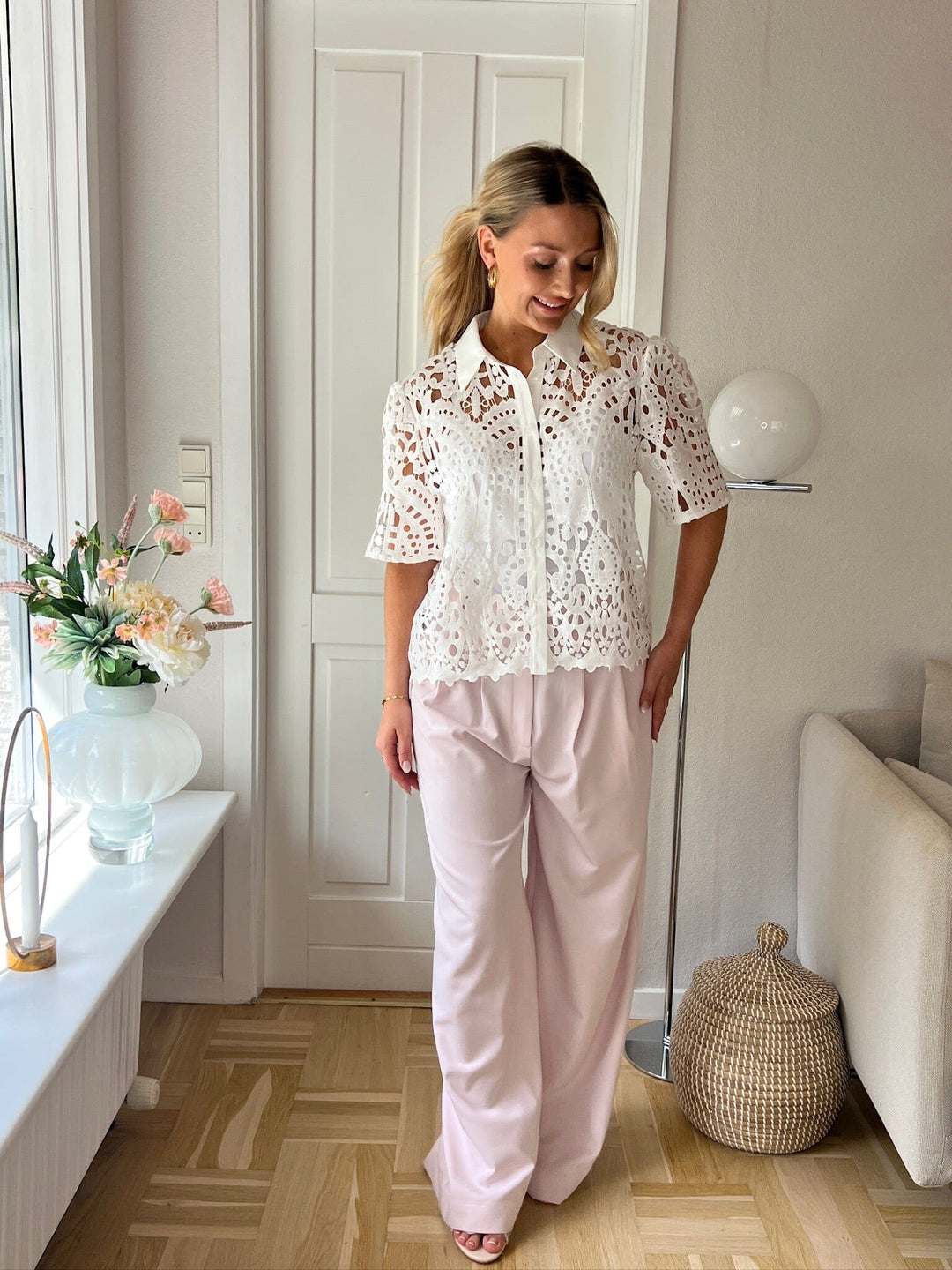 Dear Molly - Broderi Shirt Shirt Ch168459b - White Skjorter 