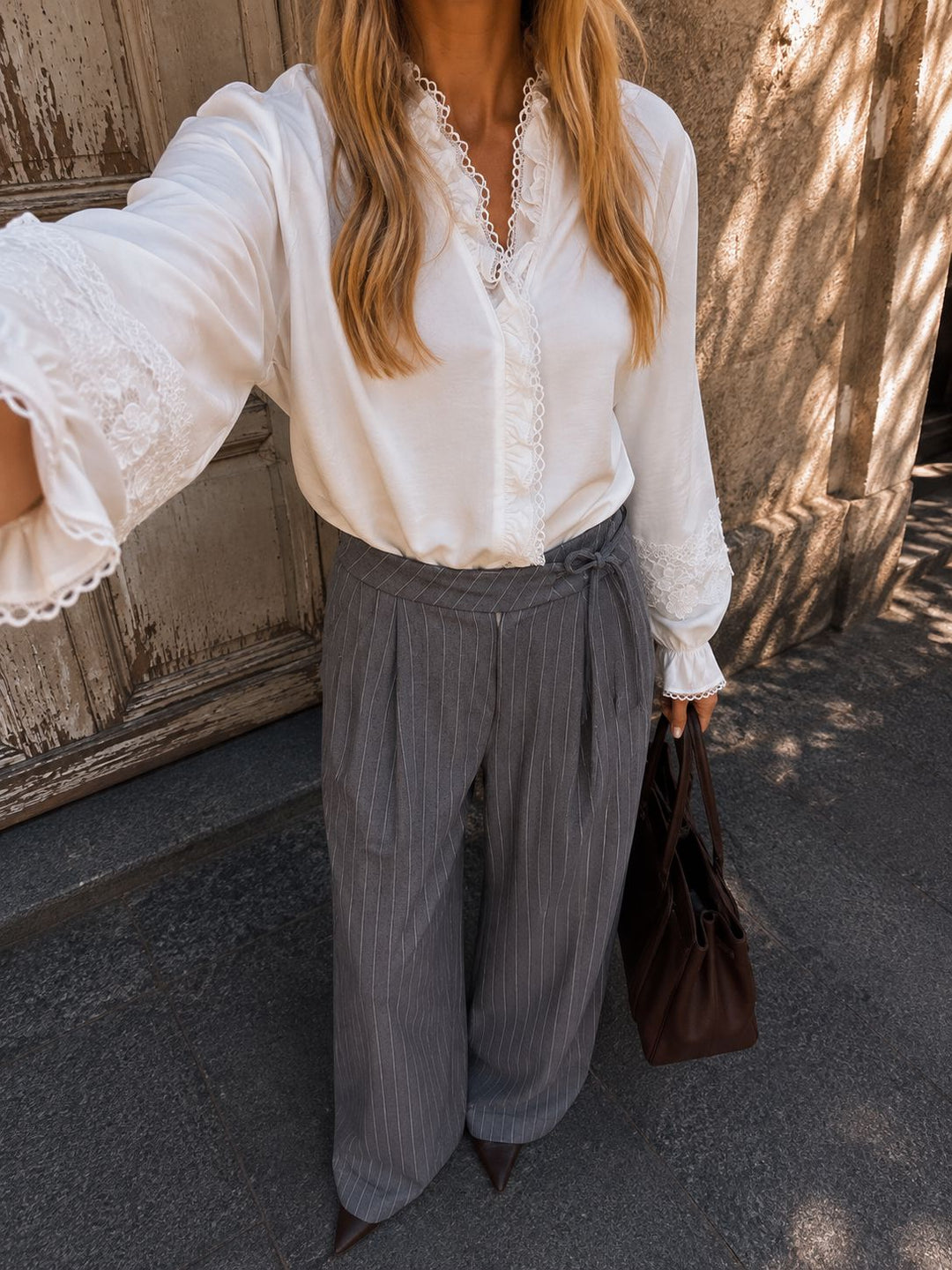 Dear Molly - Lise Pant Pants Ch165147c - Grey Stripe Bukser 