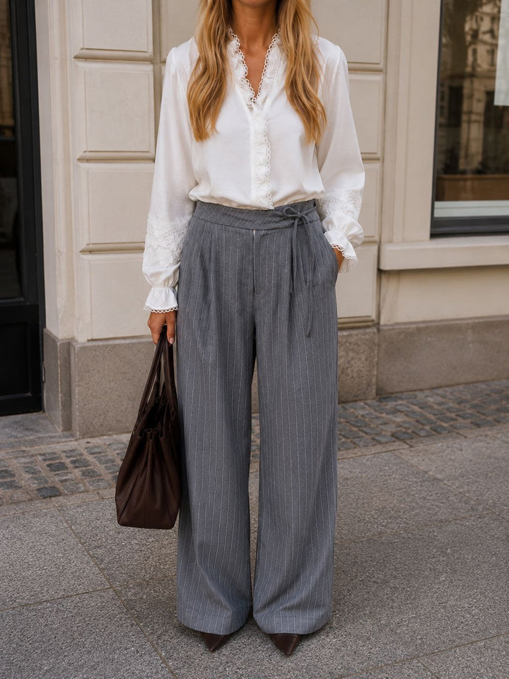 Dear Molly - Lise Pant Pants Ch165147c - Grey Stripe Bukser 