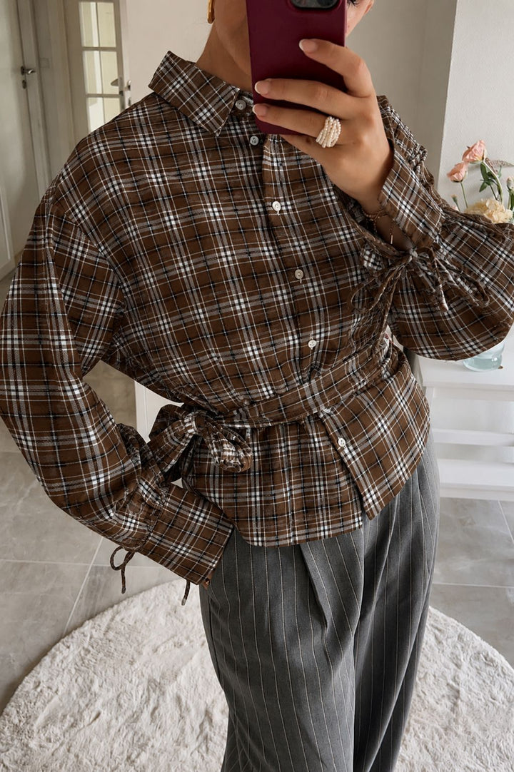 Dear Molly - Quilt Twist Shirt Ch171499b - Brown Check Skjorter 
