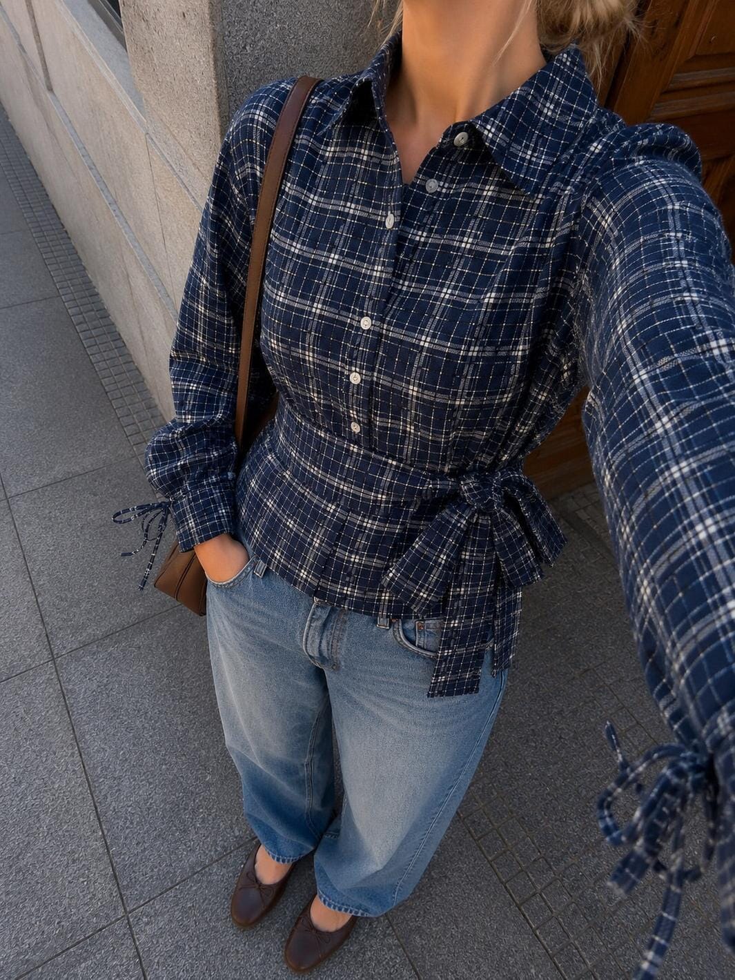 Dear Molly - Quilt Twist Shirt Ch171499b - Dark Navy 