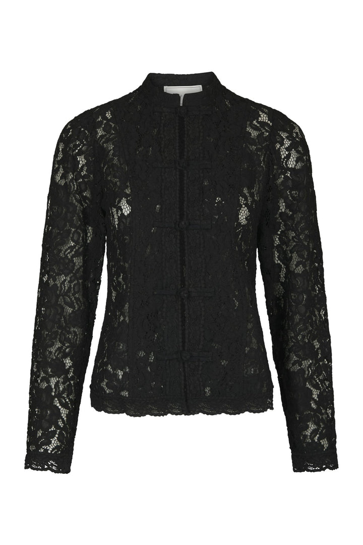 Neo Noir - Hera Lace Flower Blouse 169628 - 100 - Black