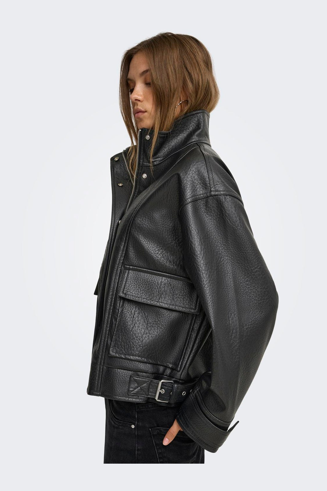 Only - Onlvani Ls Faux Leather Biker Jacket Pn - 5205108 Black