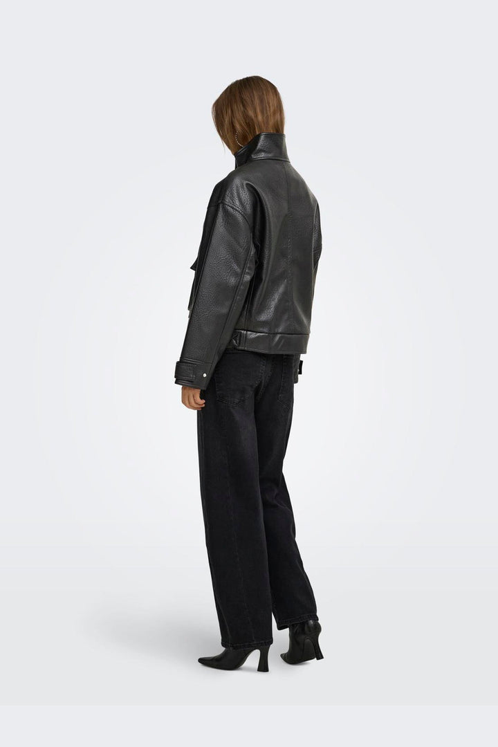 Only - Onlvani Ls Faux Leather Biker Jacket Pn - 5205108 Black