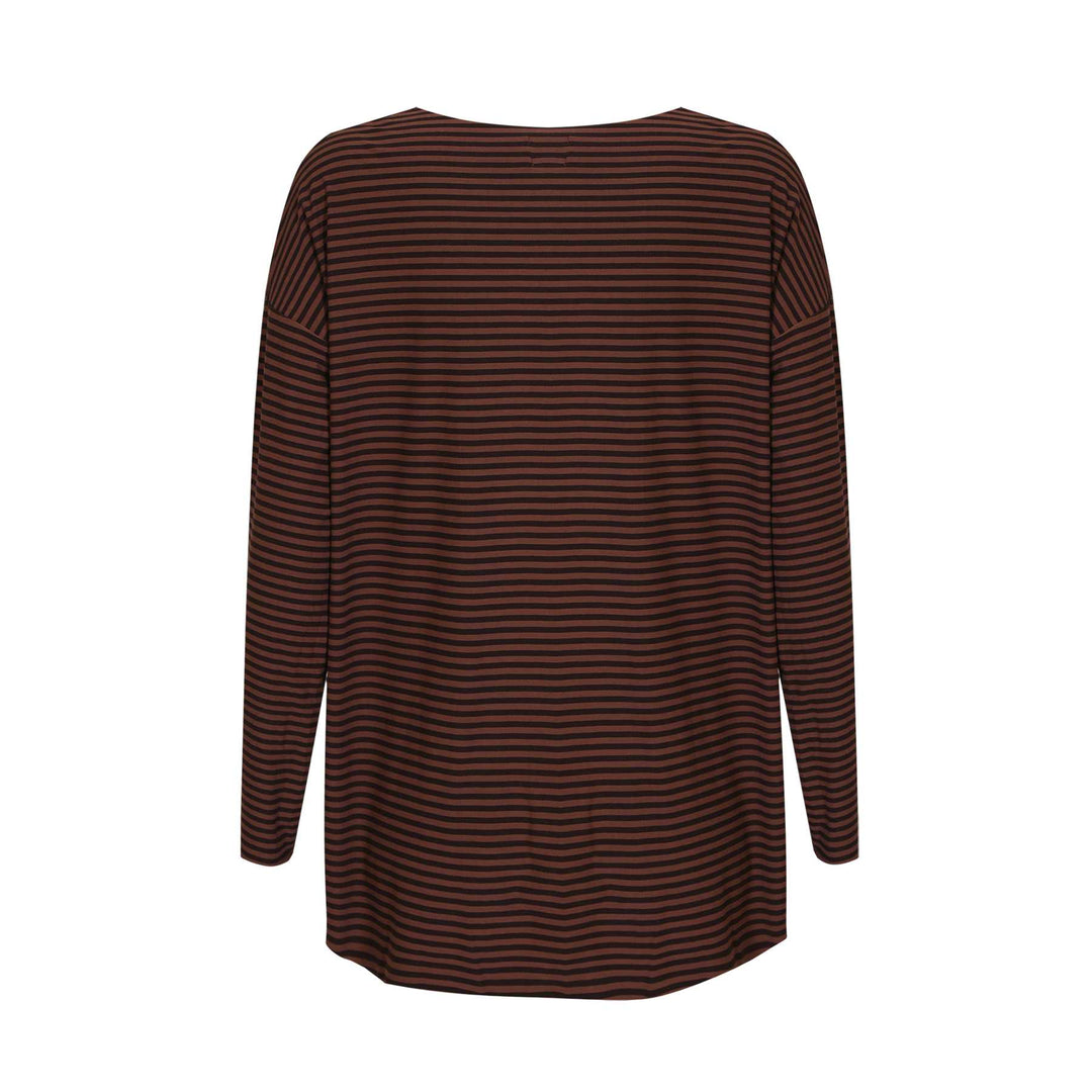 Liberte - Alma-Ls-Top 9504 - Espresso Stripe