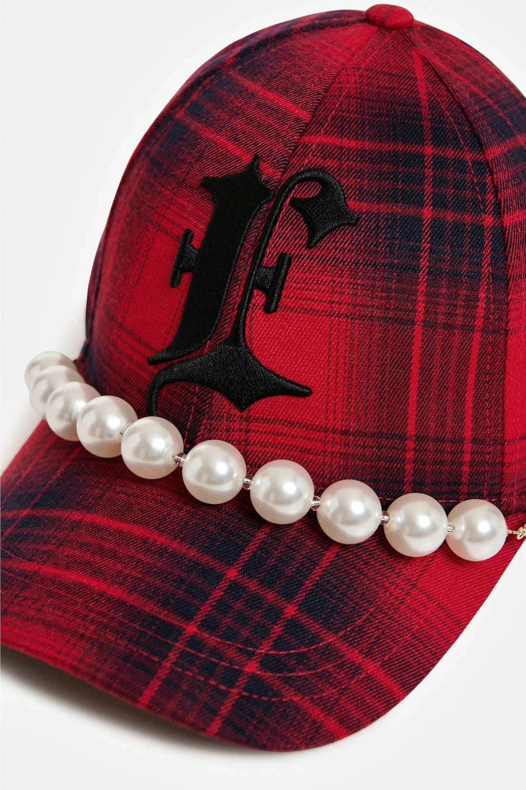 Essentiel Antwerp - Kross Checked Cap With Pearls - K1fs Combo1 Firestarter Kasketter 