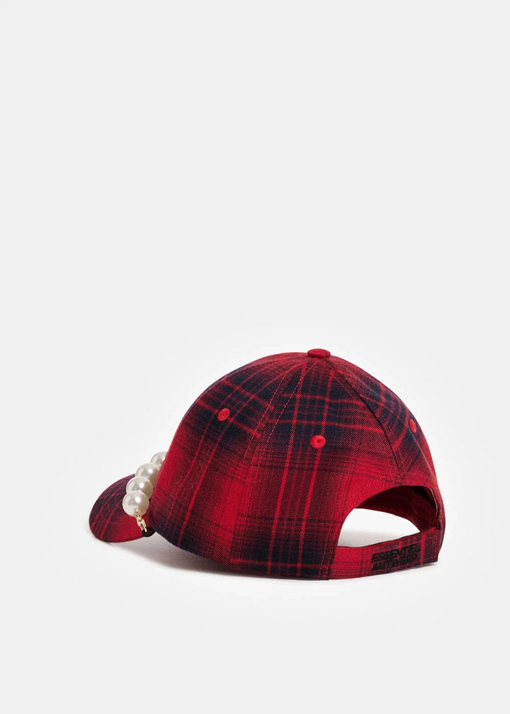 Essentiel Antwerp - Kross Checked Cap With Pearls - K1fs Combo1 Firestarter Kasketter 