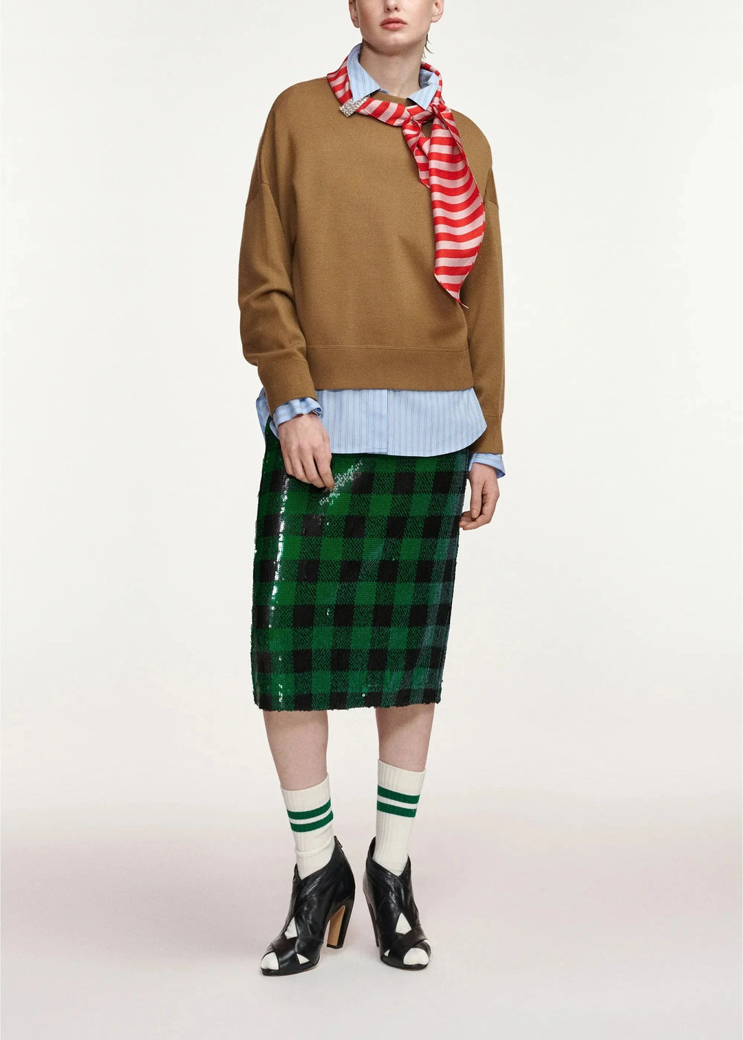 Essentiel Antwerp - Kurtis Pullover With Scarf - Cc05 Camel Club Bluser 