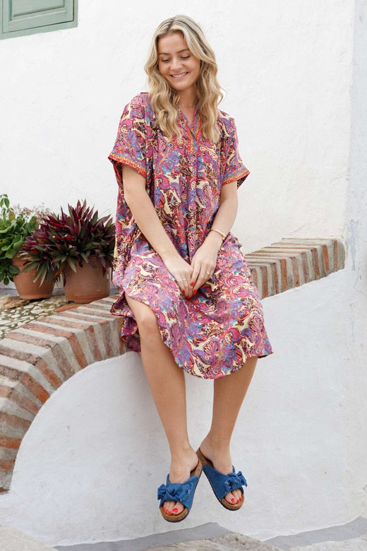 Black Colour - Bcluna S/S Kaftan Tunic 39196 - Royal Berry