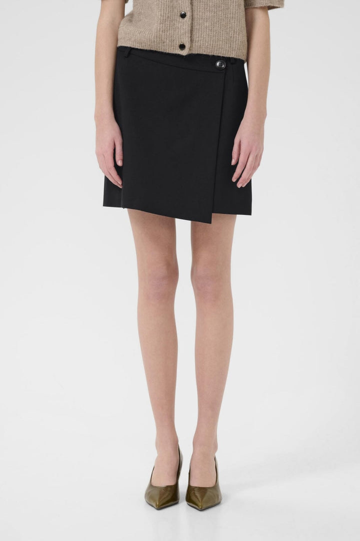 Gestuz - Gzpaula Melange Wrap Skirt 10910495 - 100017 - Black