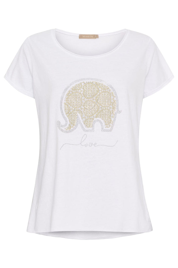 Marta Du Chateau - Mdcmarie T-Shirt 1535 - White Love Elephant