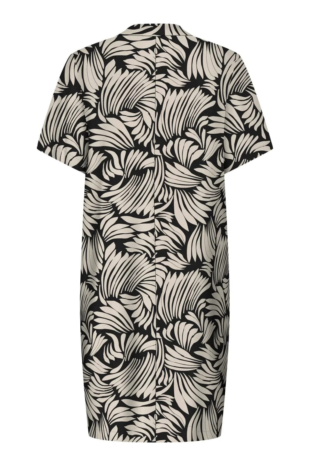 Forudbestilling - Only - Onlsusi Life Ss V-Neck Tunic Dress Wnn - 4881760 Black Sway Leaves
