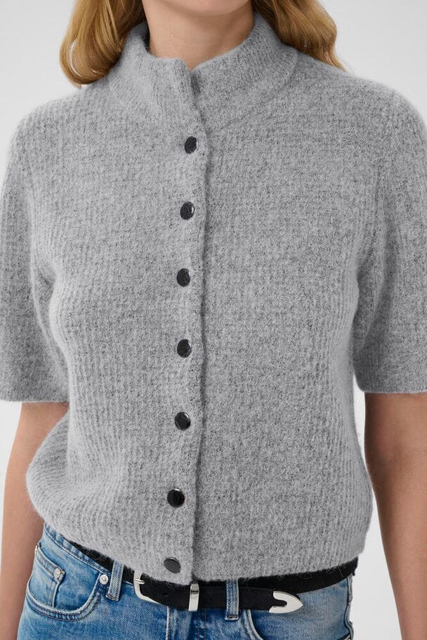 Gestuz - Alphagz Ss Short Cardigan 10909816 - 1442061 - Pearl Blue Melange Cardigans 