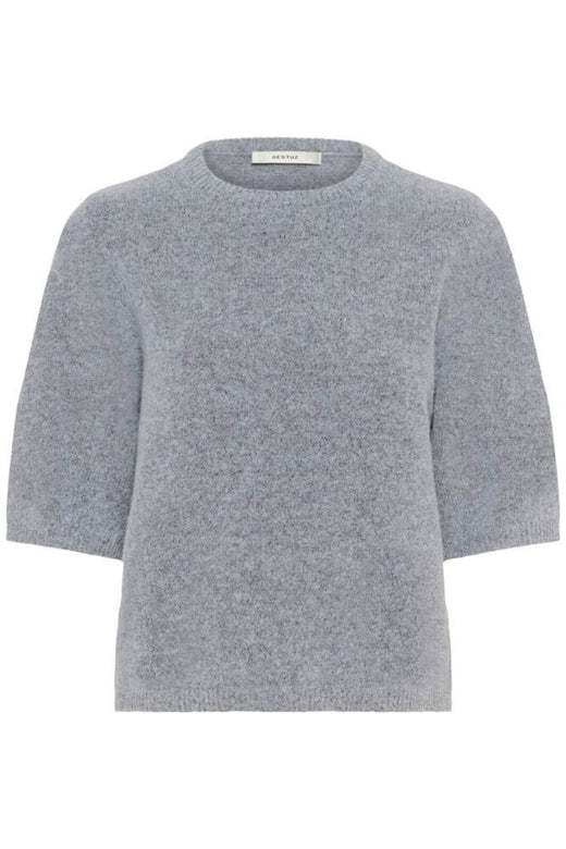 Gestuz - Alphagz Ss Tee 10909815 - 1442061 - Pearl Blue Melange Strikbluser 