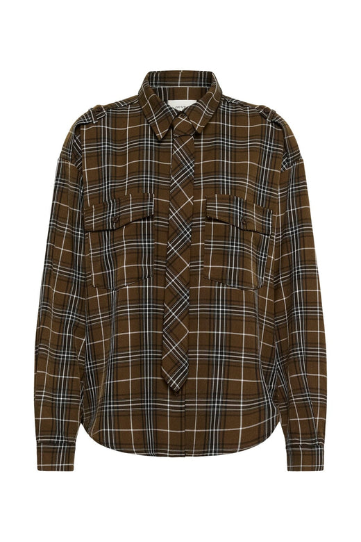 Gestuz - Gzaleya Shirt 10911461 - 109881 - Green Olive Check