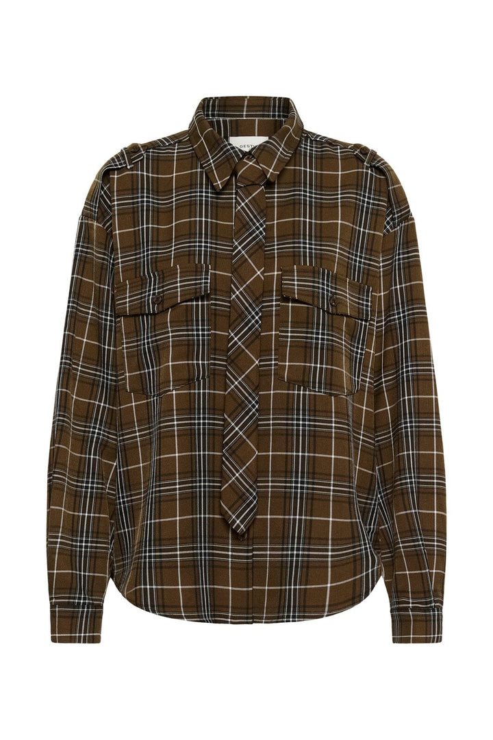 Gestuz - Gzaleya Shirt 10911461 - 109881 - Green Olive Check
