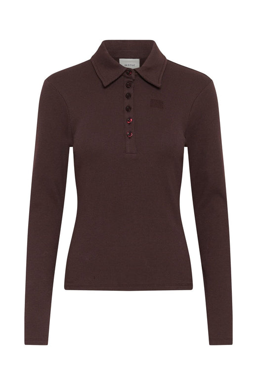 Gestuz - Gzdrew Ls Polo Top 10911272 - 109839 - Deep Plum