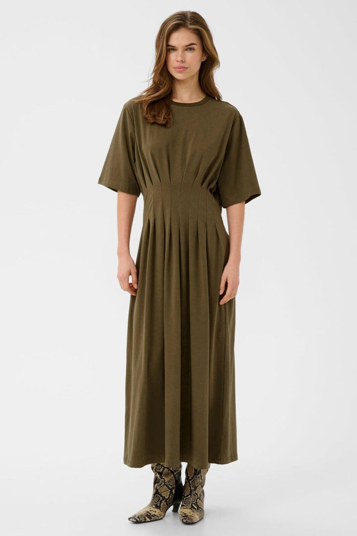 Gestuz - Gzinez Long Dress 10911383 - 190622 - Military Olive Kjoler 