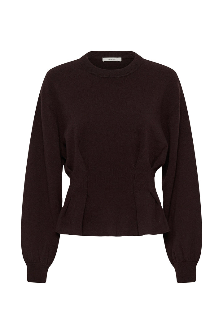 Gestuz - Gzmanzi Waist Pullover 10911492 - 191018 - Ganache Strikbluser 
