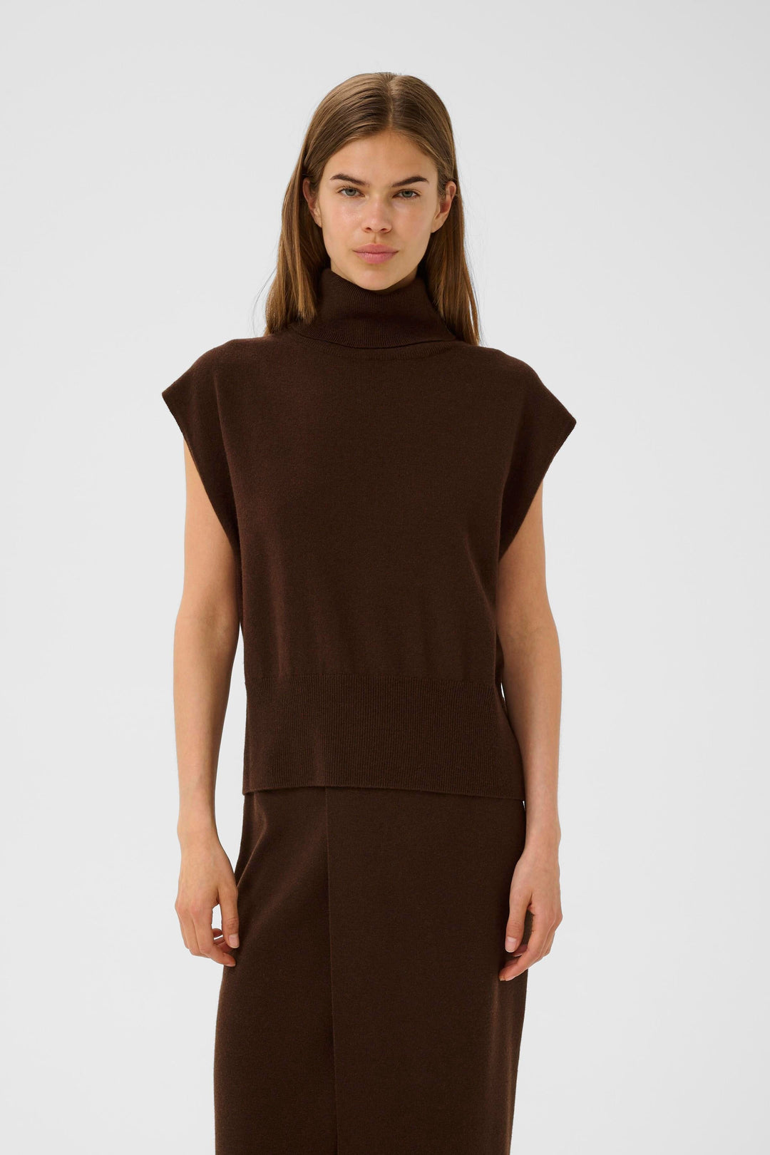 Gestuz - Gzmanzi Waistcoat 10910532 - 108275 - Deep Burnt Brown Frakker 