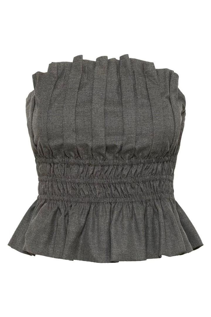 Gestuz - Gzpauline Corset 10909868 - 100494 - Dark Grey Melange Toppe 
