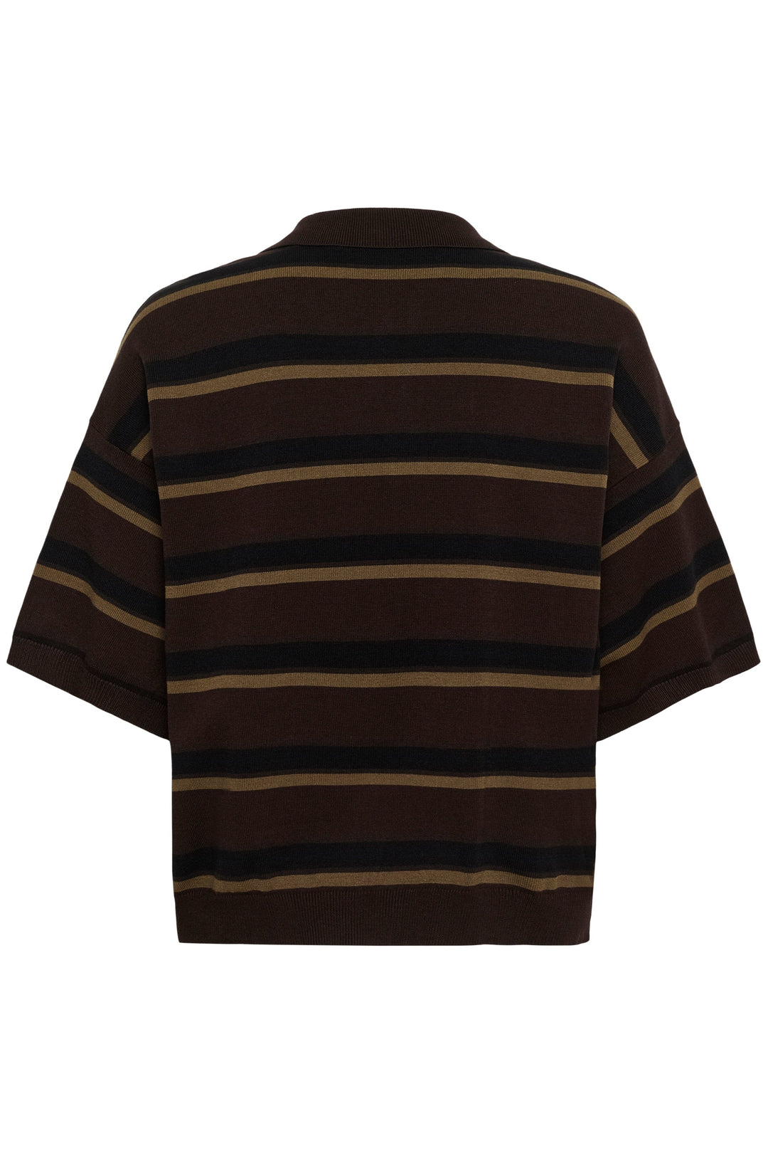 Gestuz - Gztaia Ss Polo Pullover 10910933 - 110053 - Molé/Black/Military Olive Strikbluser 