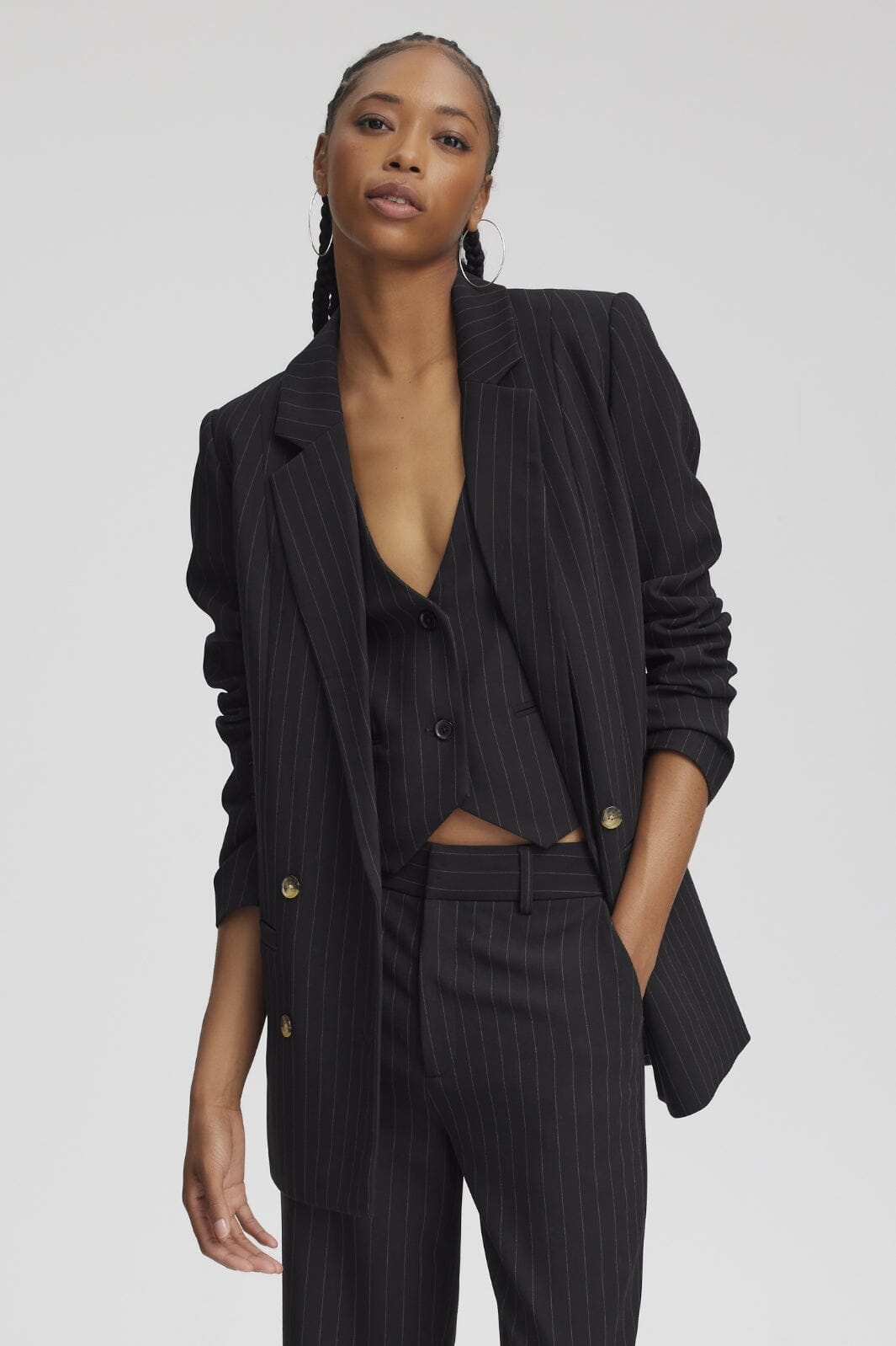 Gestuz - JoelleGZ pinstripe blazer NOOS - black pinstripe