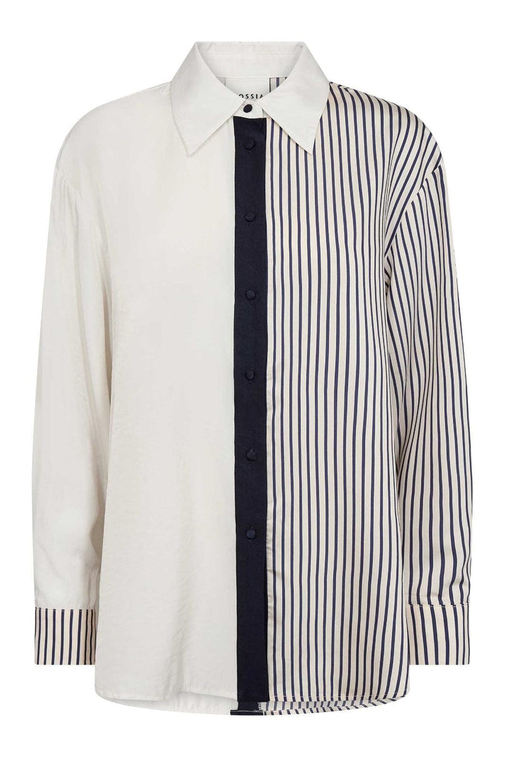 Gossia - Cecilego Shirt G3313 - Navy Creme Stripes Skjorter 