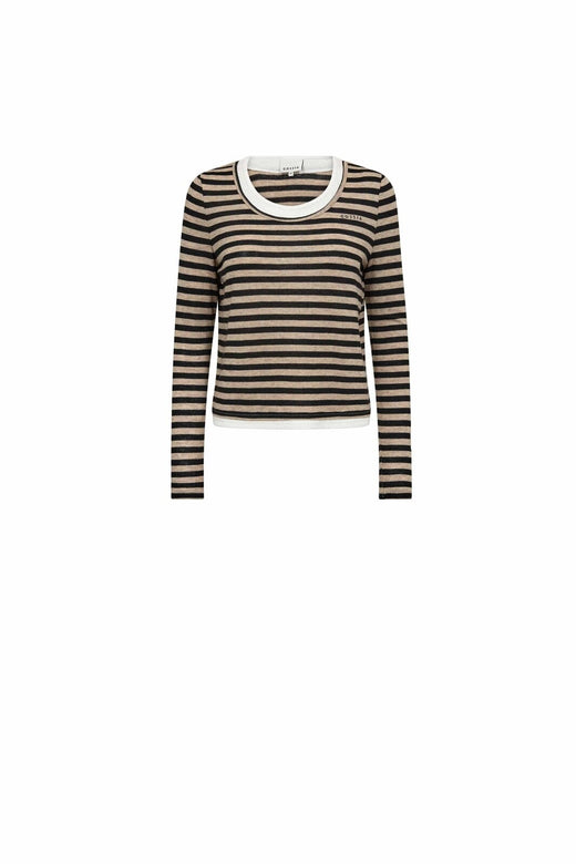 Gossia - Elmago Blouse G3119 - Sand Black Stripes