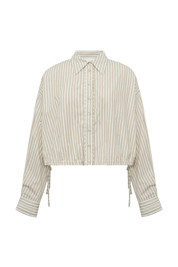 Gossia - Gemmago Jo Shirt G3025 - Creme Brown Stripes