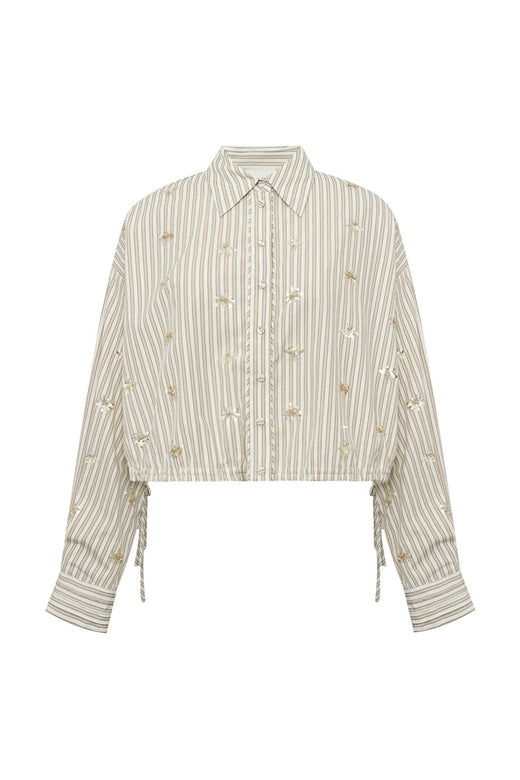 Gossia - Gemmago Shirt G3147 - Creme Brown Stripes