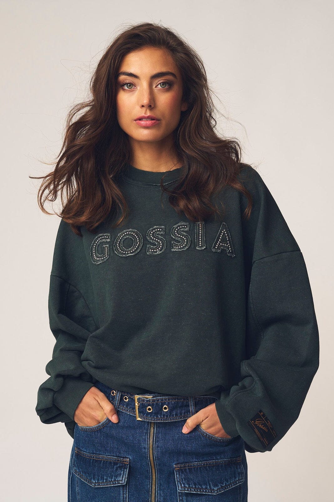 Gossia - Lyzettego Sweat G3073 - Black Washed Sweatshirts 