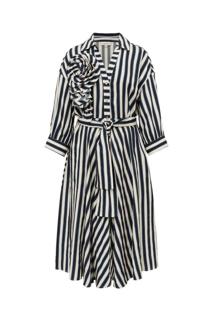 Gossia - Pipergo Dress G3359 - Navy Creme Stripes